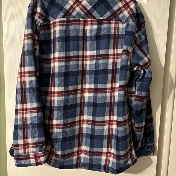 Buffalo David Bitton Sherpa Lined Plaid Flannel Jacket Shirt XL Red White Blue - Picture 2 of 7